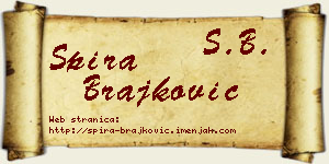 Spira Brajković vizit kartica